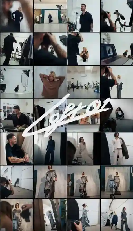 Collage di foto in studio fotografico