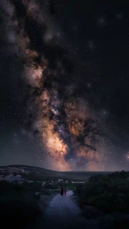 Famiglia con via lattea